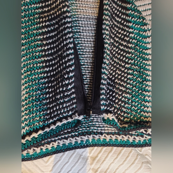 Rachel Roy Open Front Knit Cardigan Short Sleeve Striped Boho Size M - Picture 5 of 10